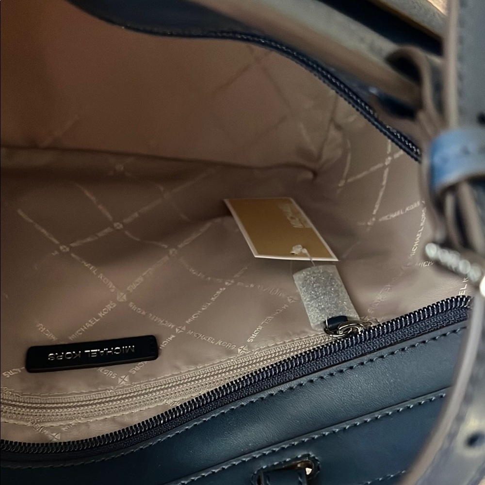 Michael Kors Blue Structured Tote Bag - Picture 7 of 8